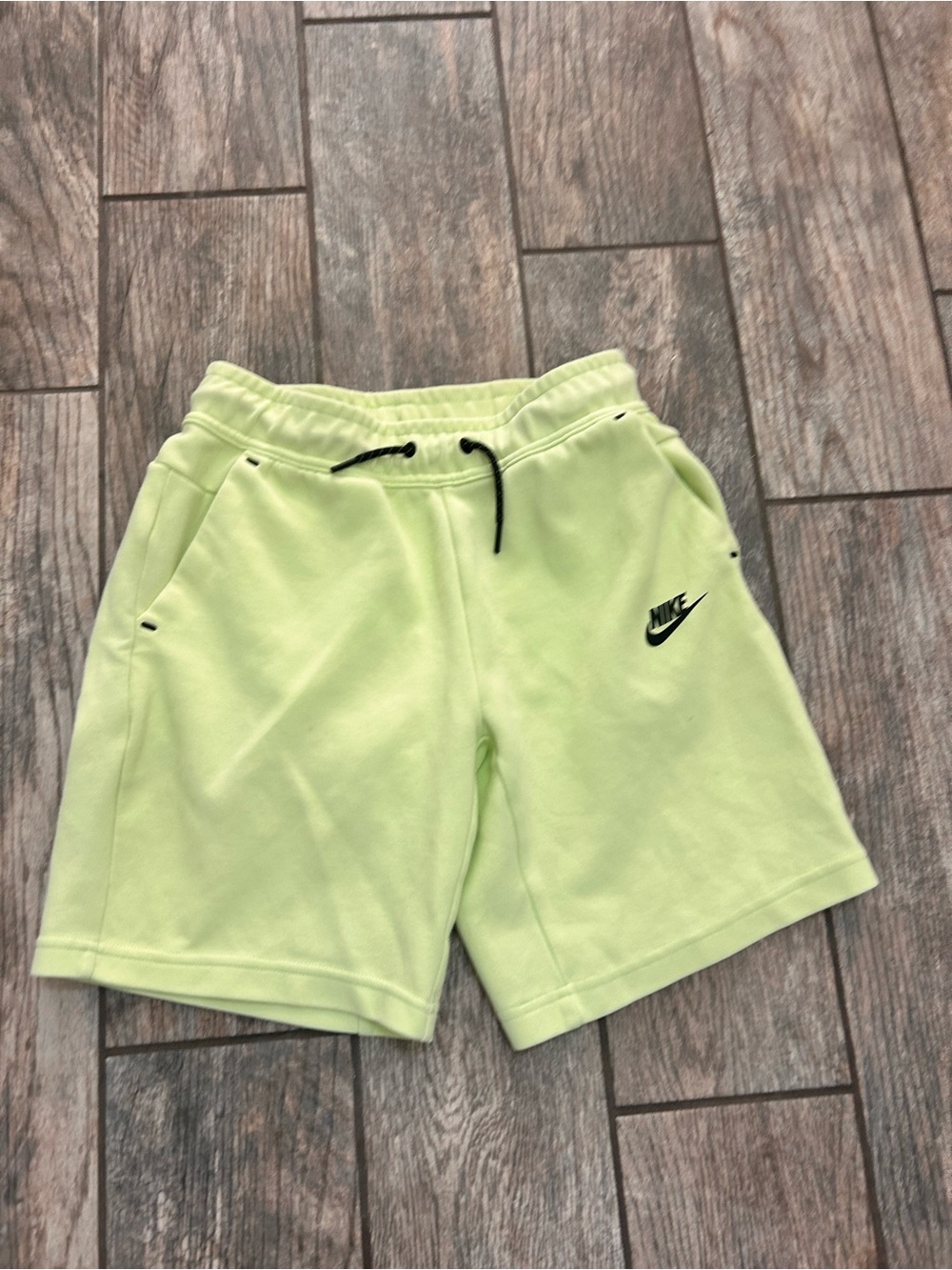 BOYS-Nike Neon Green Drawstring Athletic Shorts